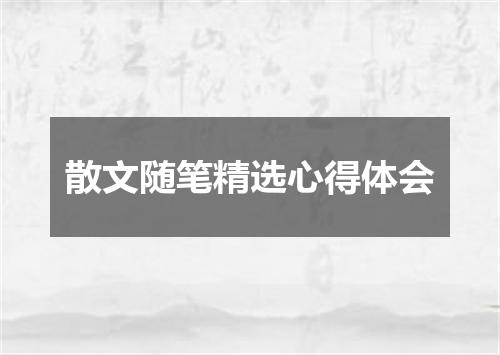 散文随笔精选心得体会