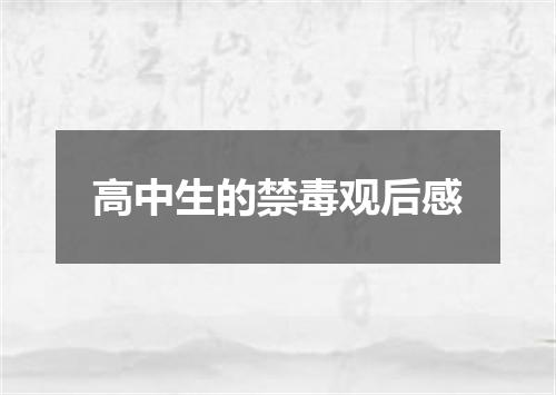 高中生的禁毒观后感