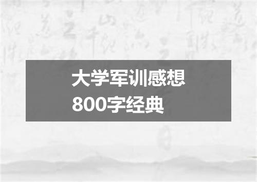大学军训感想800字经典