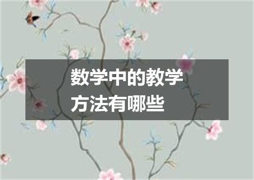 数学中的教学方法有哪些