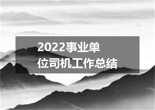 2022事业单位司机工作总结