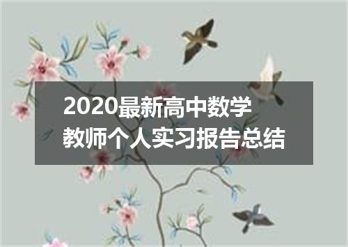 2020最新高中数学教师个人实习报告总结