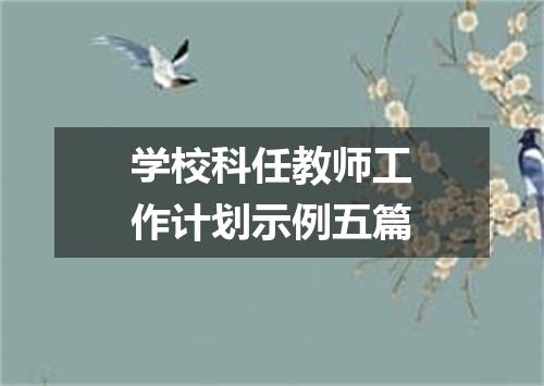 学校科任教师工作计划示例五篇