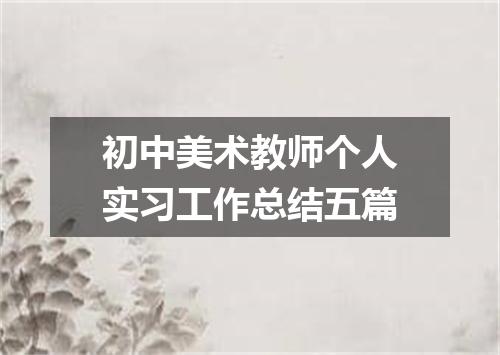 初中美术教师个人实习工作总结五篇