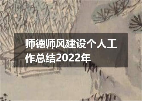 师德师风建设个人工作总结2022年