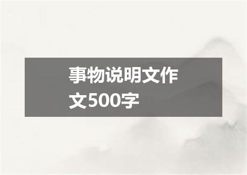 事物说明文作文500字