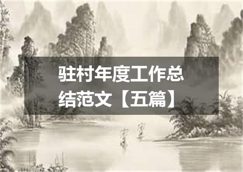 驻村年度工作总结范文【五篇】