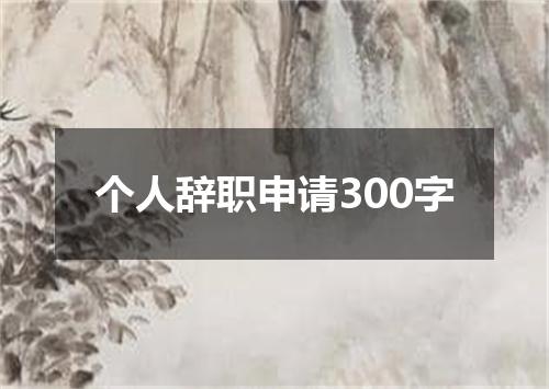 个人辞职申请300字