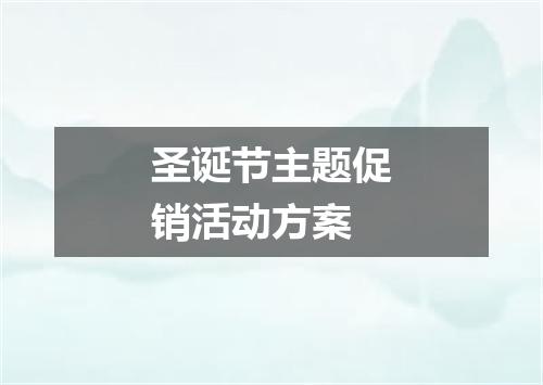 圣诞节主题促销活动方案