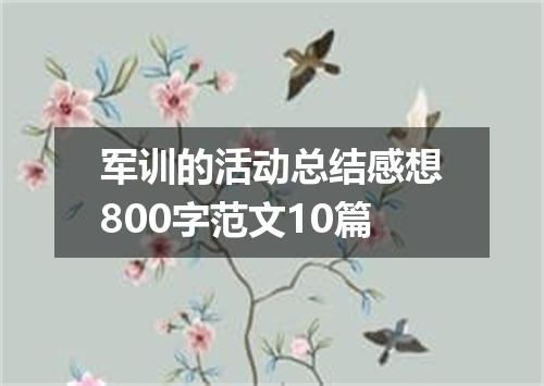 军训的活动总结感想800字范文10篇