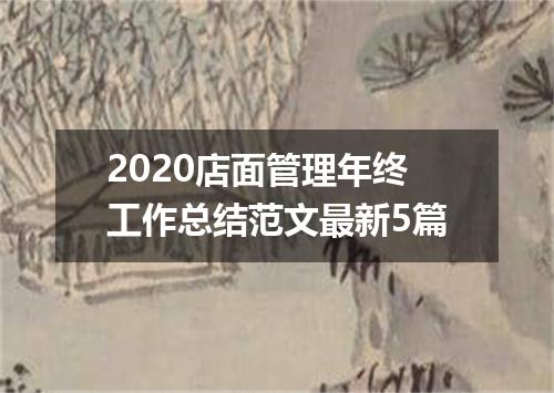 2020店面管理年终工作总结范文最新5篇