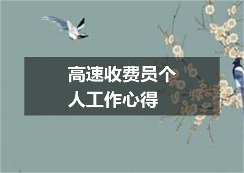 高速收费员个人工作心得
