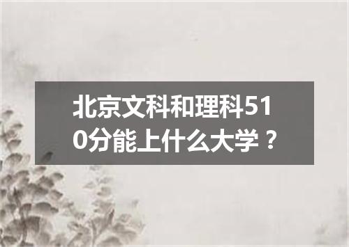 北京文科和理科510分能上什么大学？