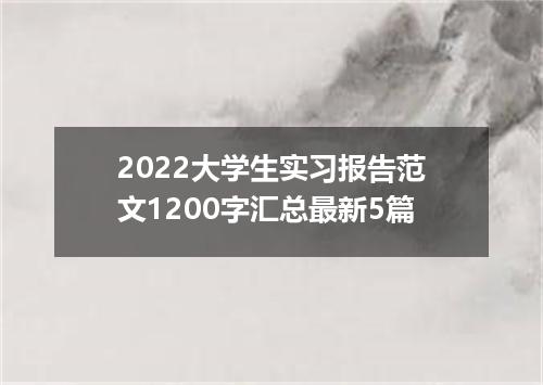 2022大学生实习报告范文1200字汇总最新5篇