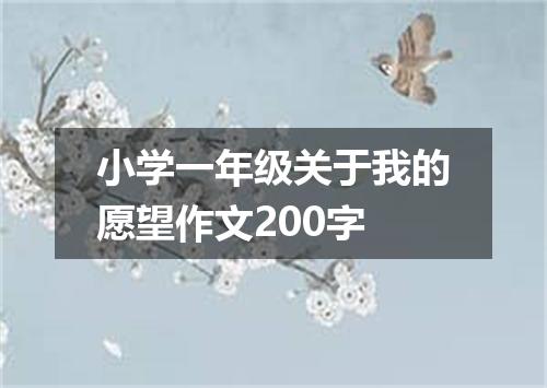 小学一年级关于我的愿望作文200字
