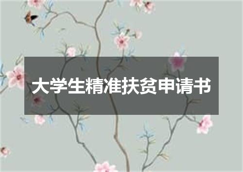 大学生精准扶贫申请书