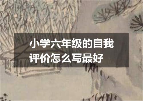 小学六年级的自我评价怎么写最好