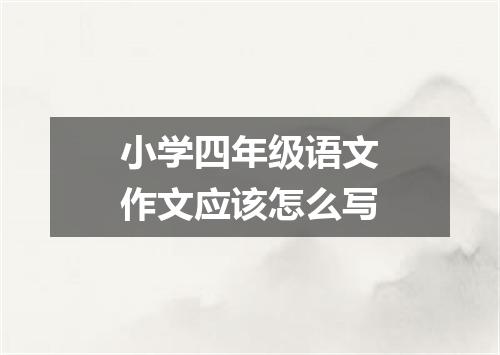 小学四年级语文作文应该怎么写