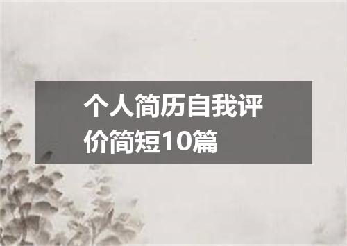 个人简历自我评价简短10篇