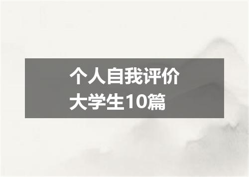 个人自我评价大学生10篇