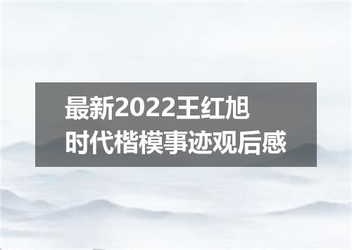 最新2022王红旭时代楷模事迹观后感