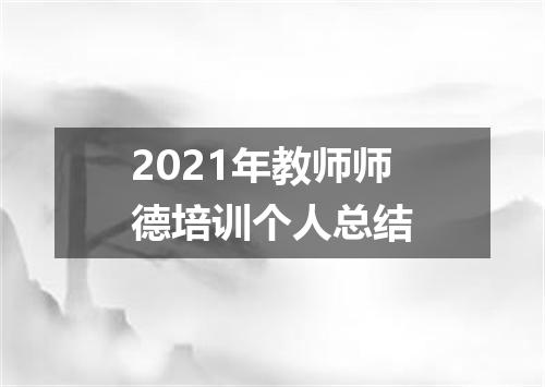 2021年教师师德培训个人总结