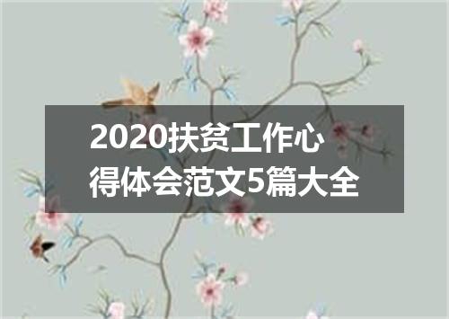 2020扶贫工作心得体会范文5篇大全