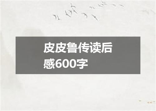 皮皮鲁传读后感600字