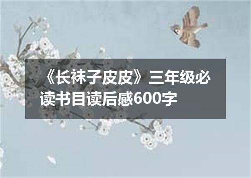 《长袜子皮皮》三年级必读书目读后感600字
