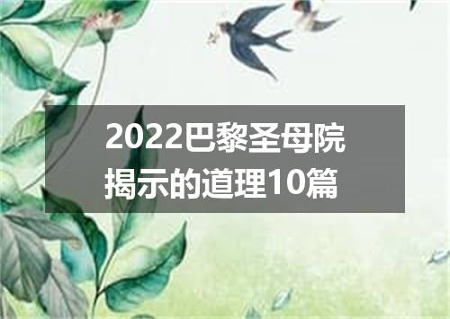 2022巴黎圣母院揭示的道理10篇