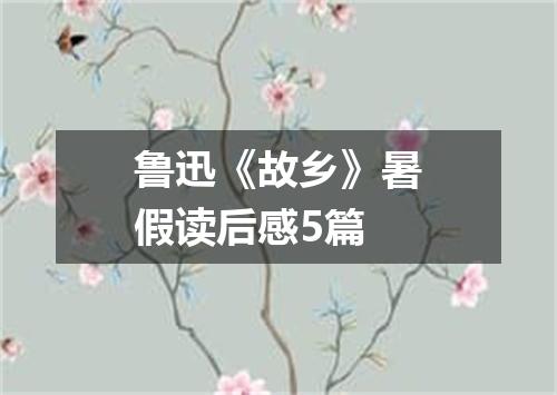 鲁迅《故乡》暑假读后感5篇