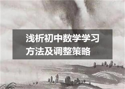浅析初中数学学习方法及调整策略