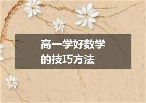 高一学好数学的技巧方法