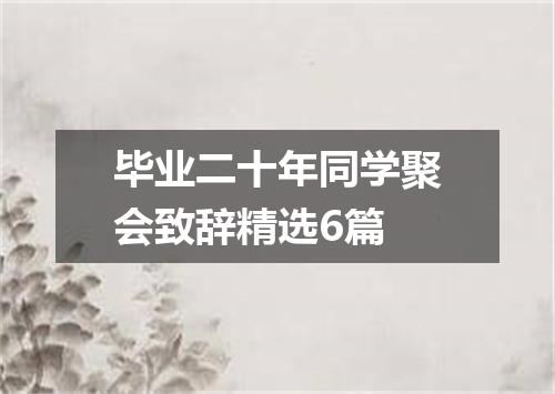 毕业二十年同学聚会致辞精选6篇