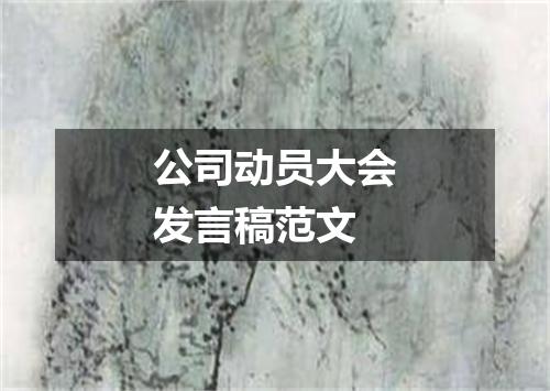 公司动员大会发言稿范文