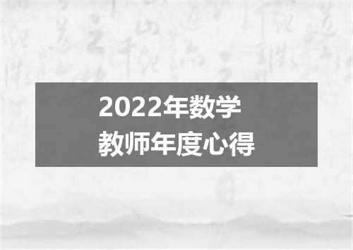 2022年数学教师年度心得
