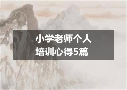 小学老师个人培训心得5篇