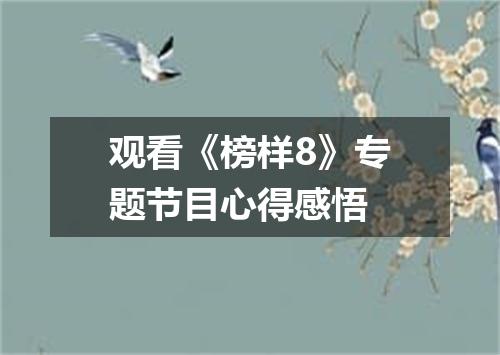 观看《榜样8》专题节目心得感悟
