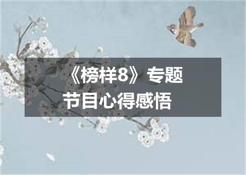 《榜样8》专题节目心得感悟