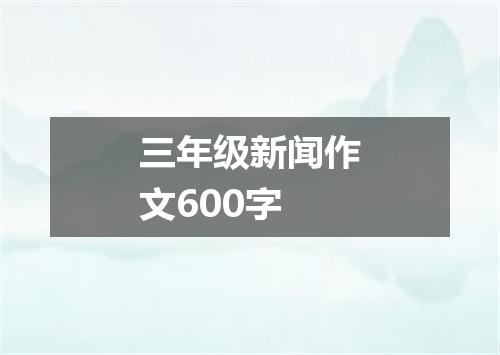 三年级新闻作文600字