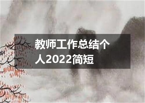 教师工作总结个人2022简短