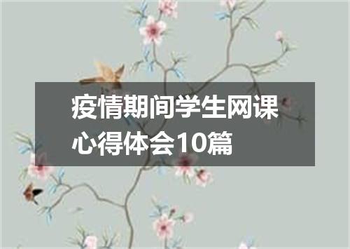 疫情期间学生网课心得体会10篇