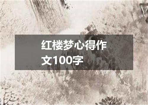 红楼梦心得作文100字