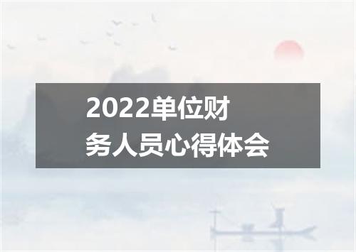 2022单位财务人员心得体会