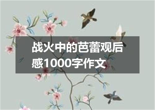 战火中的芭蕾观后感1000字作文