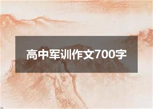 高中军训作文700字