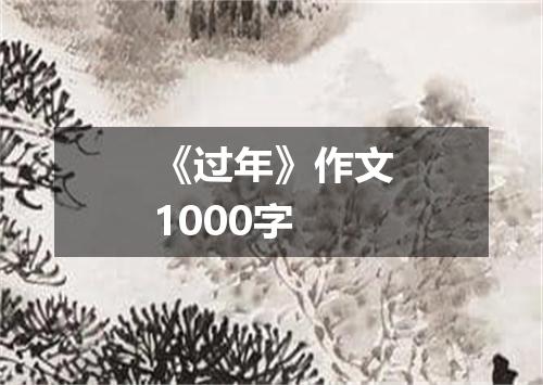 《过年》作文1000字
