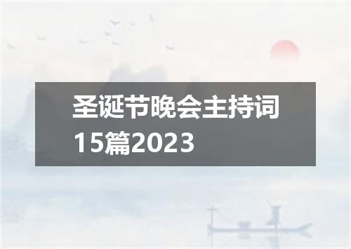 圣诞节晚会主持词15篇2023