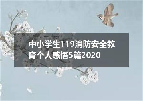 中小学生119消防安全教育个人感悟5篇2020
