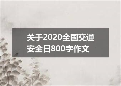 关于2020全国交通安全日800字作文
